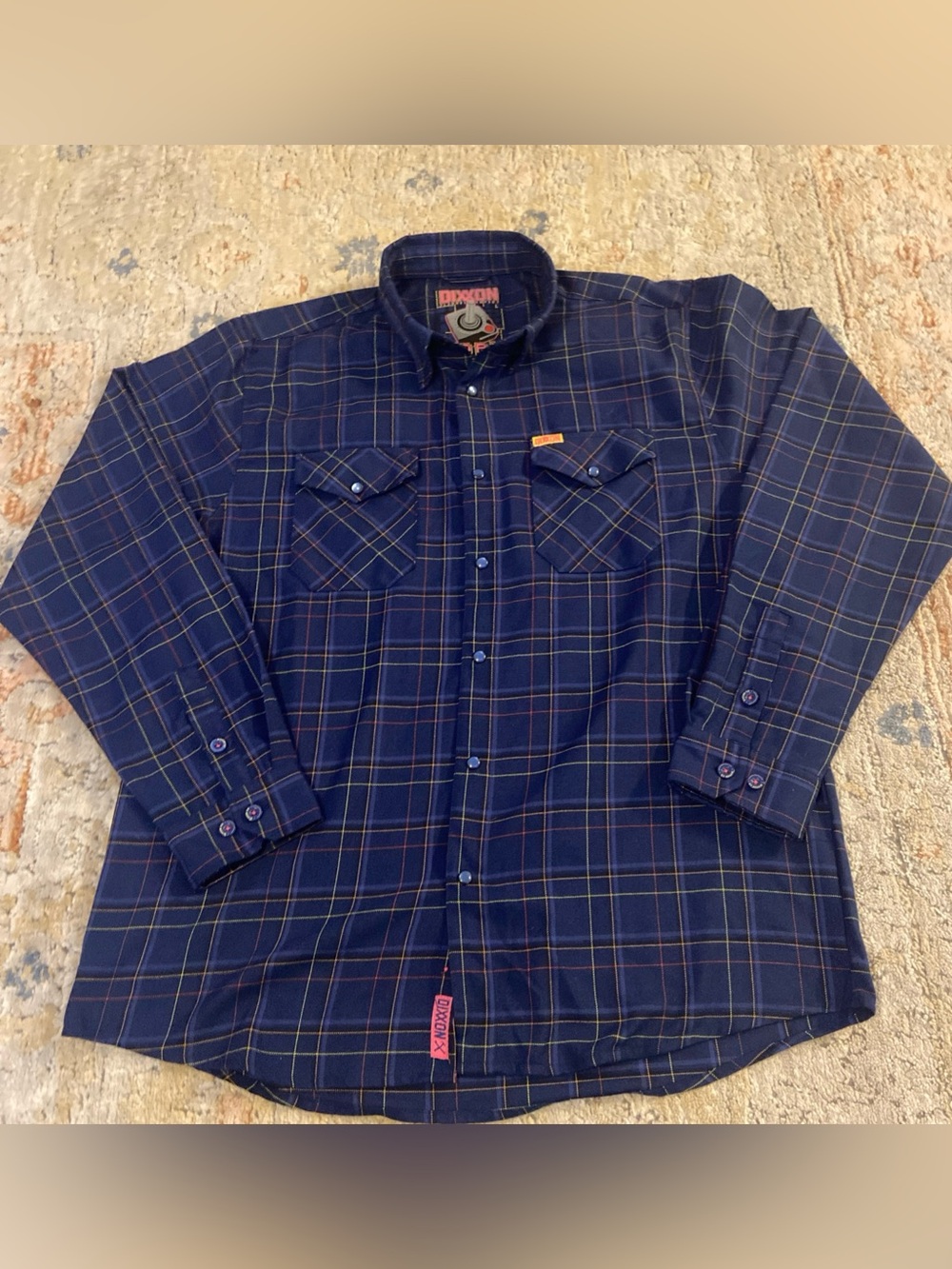 Dixxon Flannel The Toru Long Sleeve Men’s Size L Pearl Snap Blue Plaid